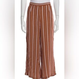 Faithfull the Brand x Anthropologie collab Terracotta and White Striped Pants